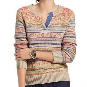 Anthropologie Fiets Voor 2 Fair Isle Sweater S